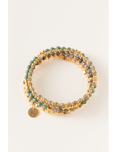 Mercury bracelet | green jade & smoke quartz multi bracelet